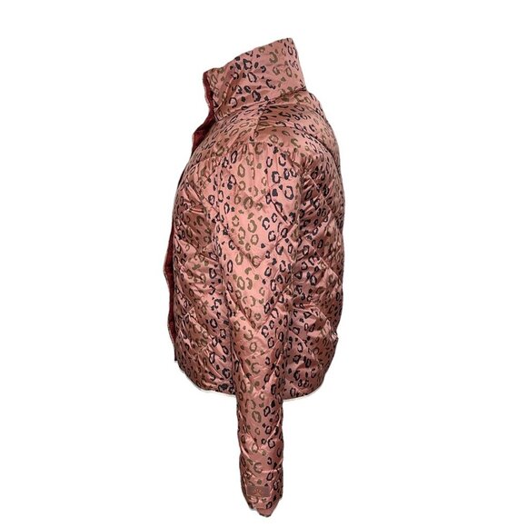 Scotch & Soda Jacket XS Womens Pink Puffer Quilted Leopard Winter Full Zip - Picture 6 of 13